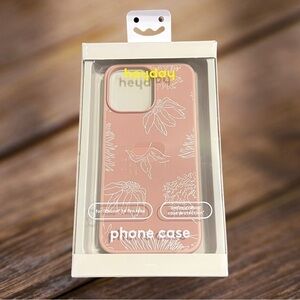 Heyday Blush Pink & Silver Metallic Floral iPhone 12ProMax Antimicrobial Case